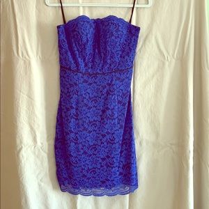 Diane Von Furstenberg mini strapless lace dress